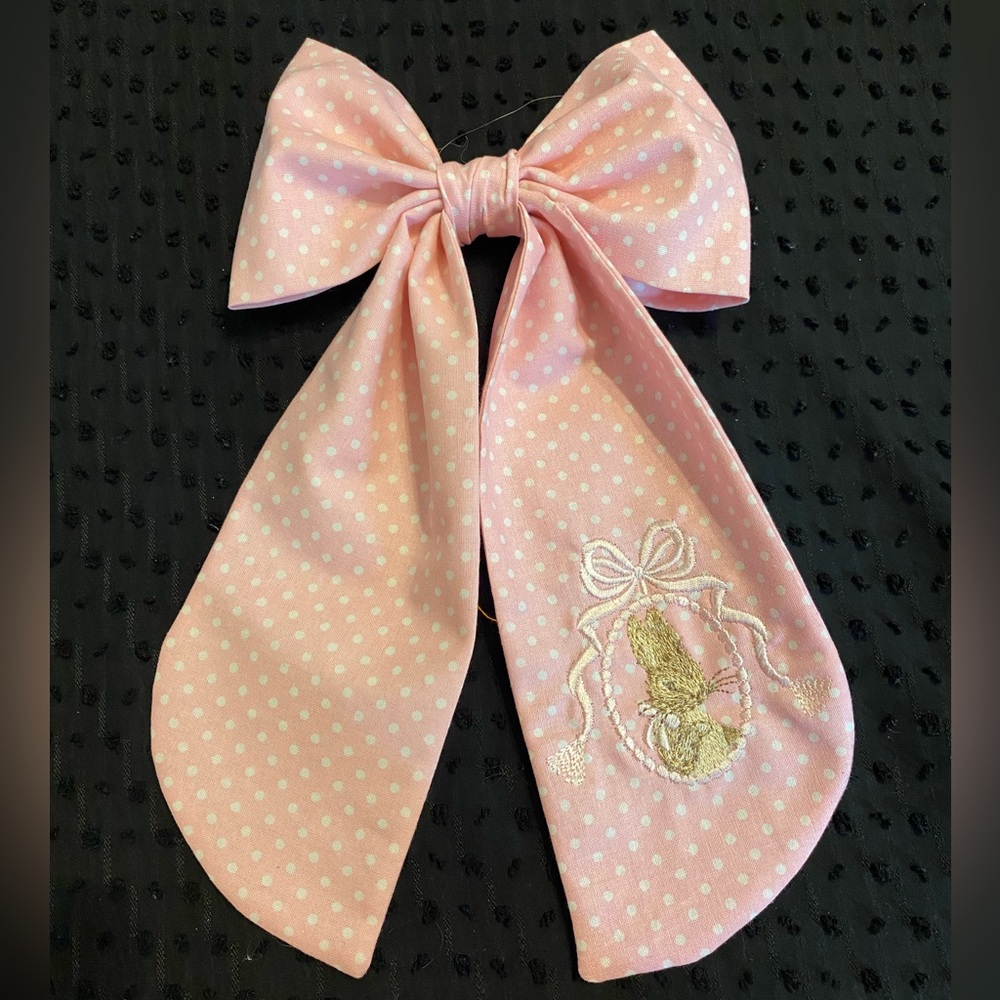 Girl’s Embroidered Easter Hair Bow NEW